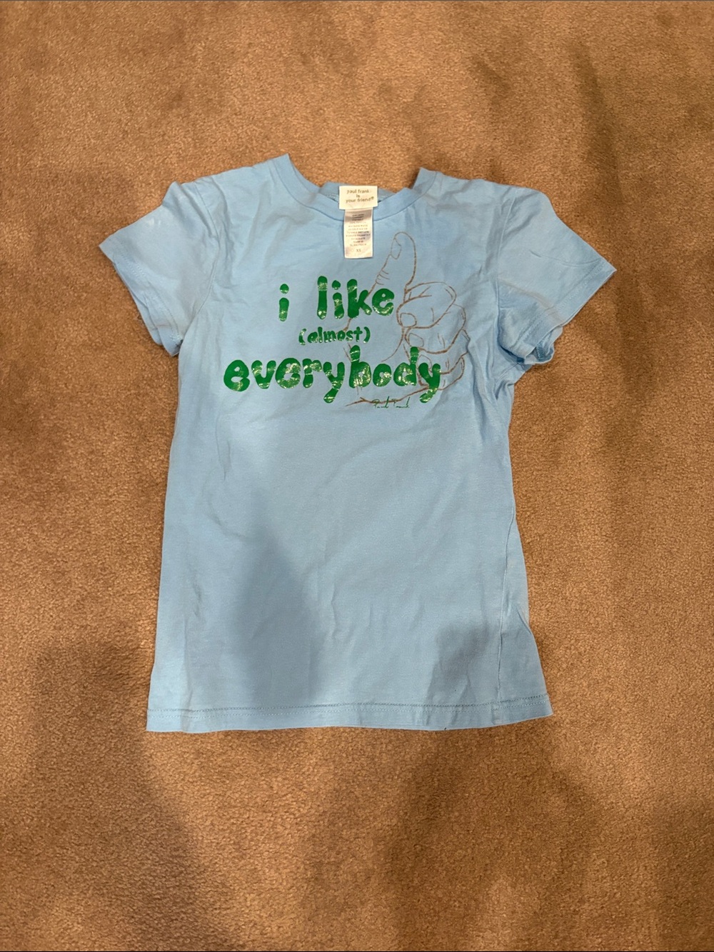 Paul Frank Light Blue Tee with Green Graphic